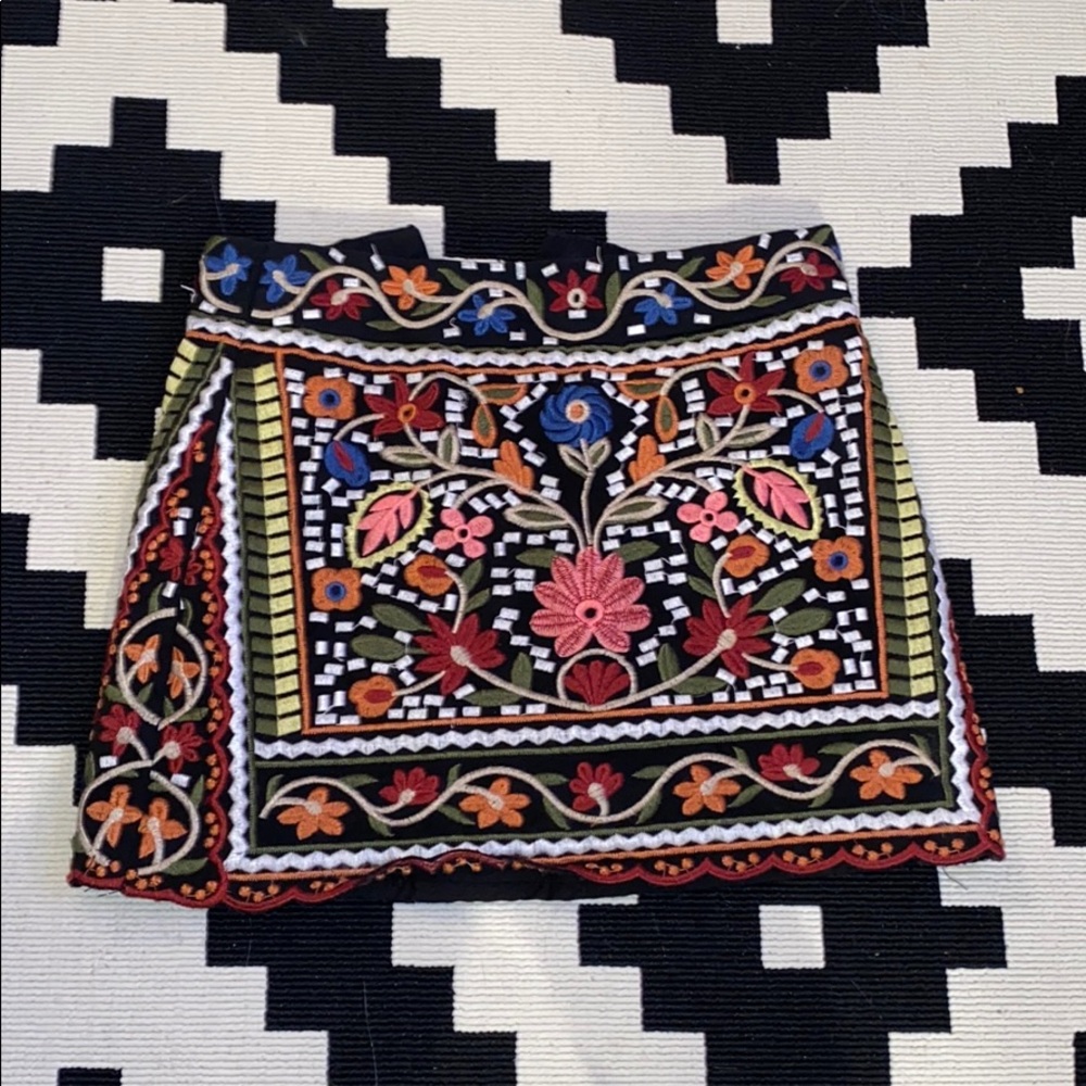 Embroidered Mini Skirt